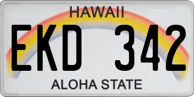 HI license plate EKD342