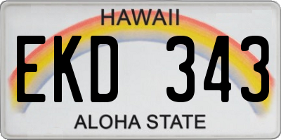 HI license plate EKD343