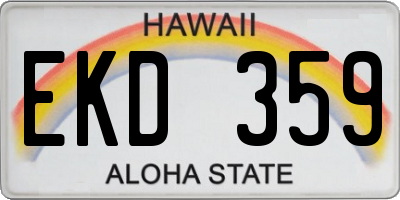HI license plate EKD359