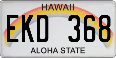HI license plate EKD368