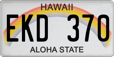 HI license plate EKD370