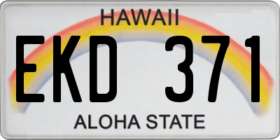 HI license plate EKD371