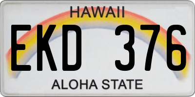 HI license plate EKD376