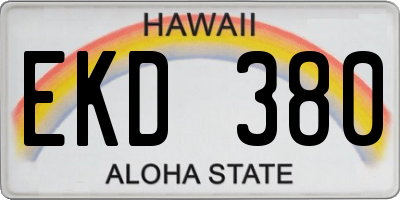 HI license plate EKD380
