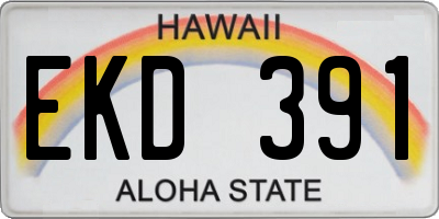 HI license plate EKD391