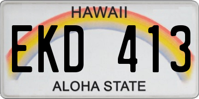 HI license plate EKD413