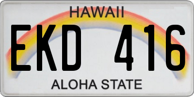 HI license plate EKD416
