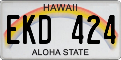 HI license plate EKD424