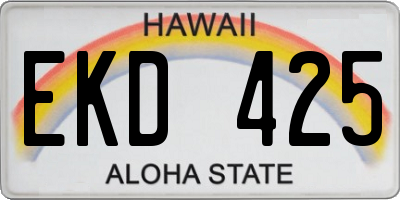 HI license plate EKD425
