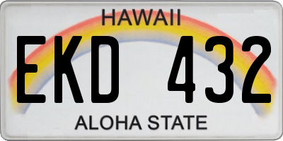 HI license plate EKD432