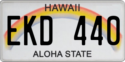 HI license plate EKD440