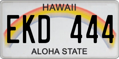 HI license plate EKD444