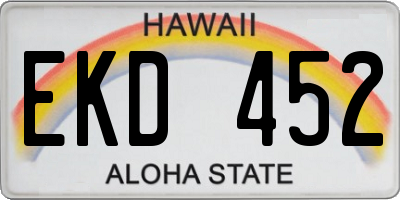 HI license plate EKD452