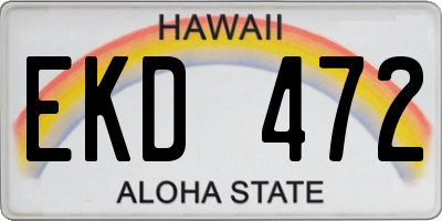 HI license plate EKD472