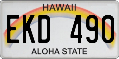HI license plate EKD490