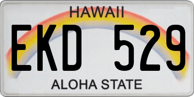 HI license plate EKD529