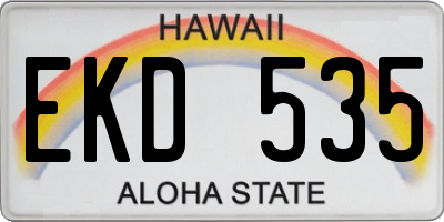 HI license plate EKD535