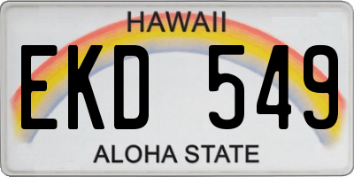 HI license plate EKD549