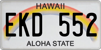 HI license plate EKD552
