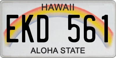 HI license plate EKD561