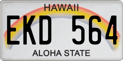 HI license plate EKD564