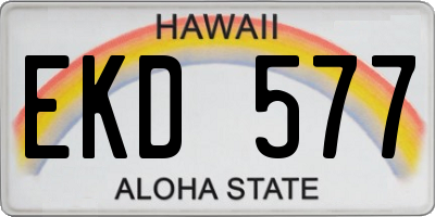 HI license plate EKD577