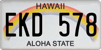 HI license plate EKD578