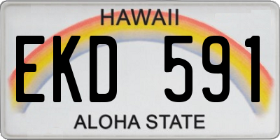HI license plate EKD591