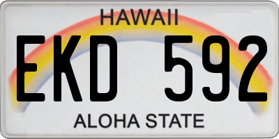 HI license plate EKD592