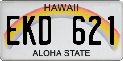 HI license plate EKD621
