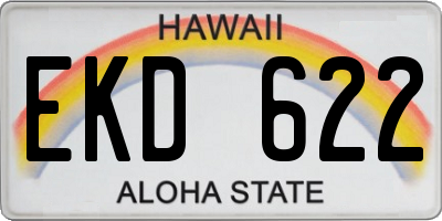 HI license plate EKD622