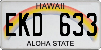 HI license plate EKD633