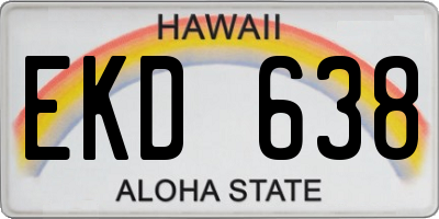 HI license plate EKD638