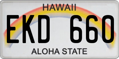 HI license plate EKD660