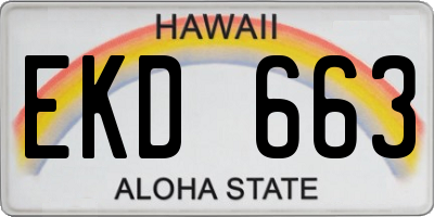 HI license plate EKD663