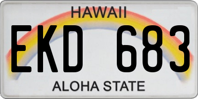 HI license plate EKD683