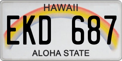 HI license plate EKD687