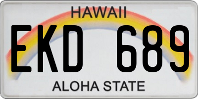 HI license plate EKD689