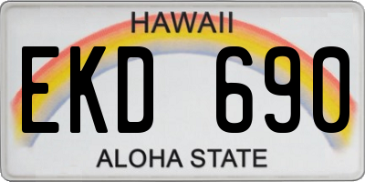 HI license plate EKD690