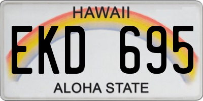 HI license plate EKD695