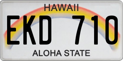 HI license plate EKD710