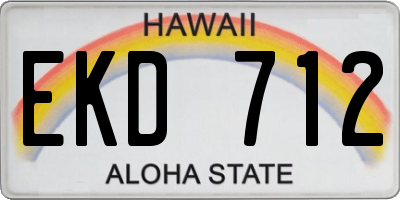 HI license plate EKD712