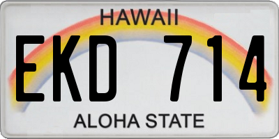 HI license plate EKD714