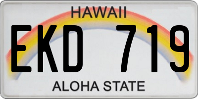 HI license plate EKD719