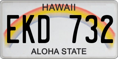 HI license plate EKD732