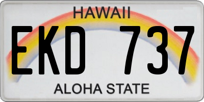 HI license plate EKD737
