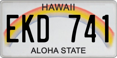 HI license plate EKD741