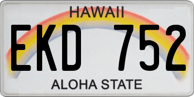 HI license plate EKD752