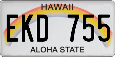 HI license plate EKD755