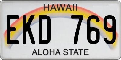 HI license plate EKD769
